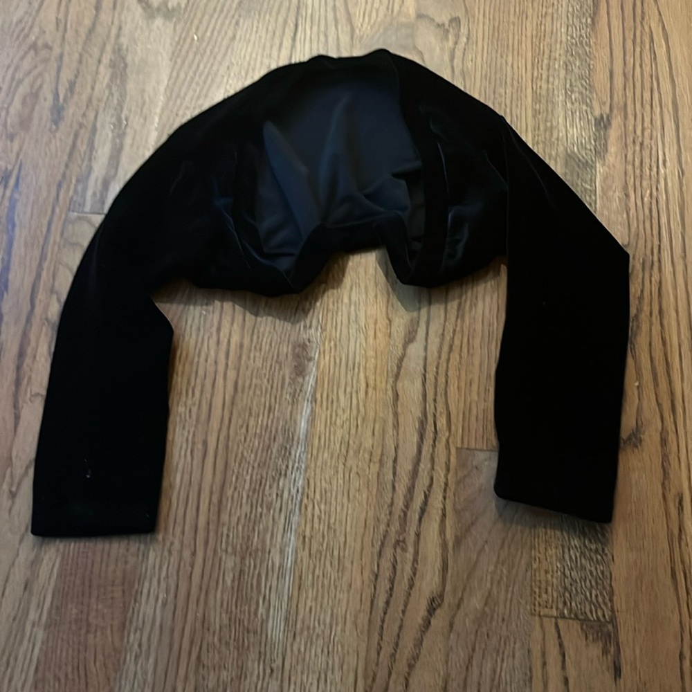 Black Velvet Dance Warmup Top (adult XS/S)